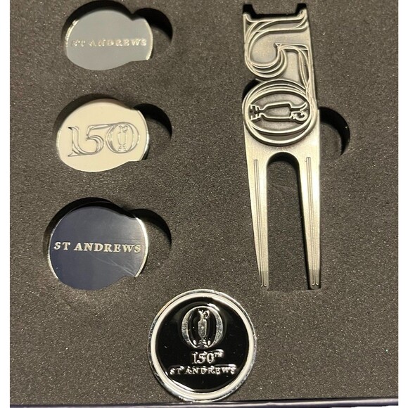 The Open 150th St Andrews Golf Gift Set Divot Tool & Ball Markers Commemorative - Picture 3 of 7